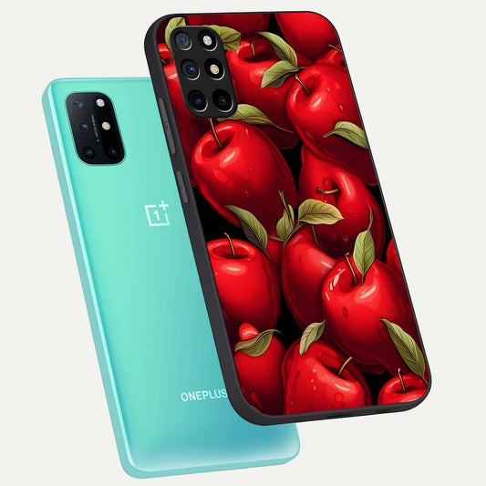  Apple Pattern phone case For OnePlus 8T showing premium glass back cover with detailed artwork