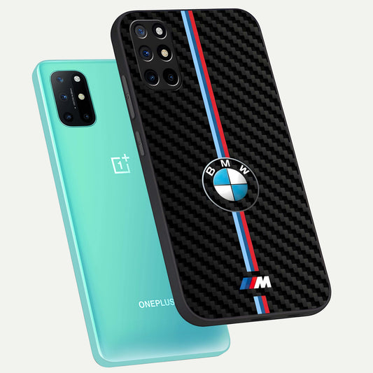  BMW Pattern phone case For OnePlus 8T showing premium glass back cover with detailed artwork
