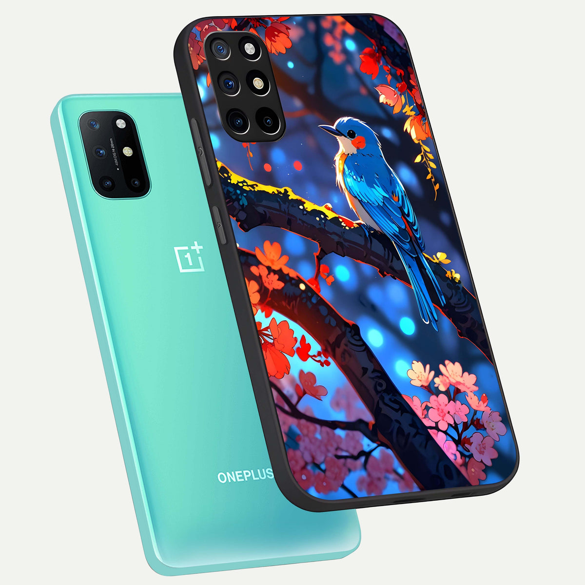  Blooming Water Drift phone case For OnePlus 8T showing premium glass back cover with detailed artwork