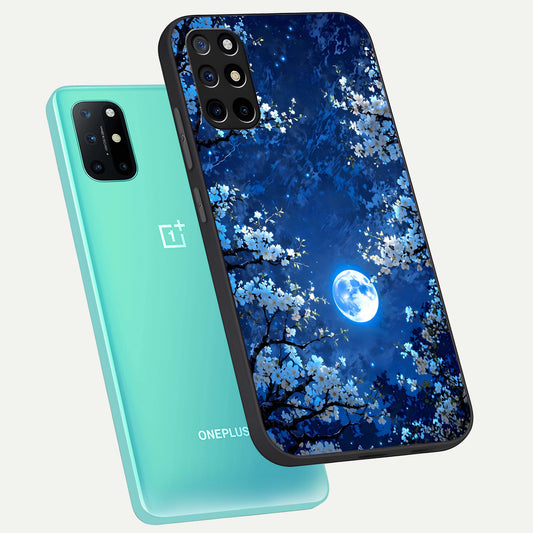  Blossom Moonlight Sky phone case For OnePlus 8T showing premium glass back cover with detailed artwork
