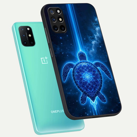  Blue Galaxy Turtle phone case For OnePlus 8T showing premium glass back cover with detailed artwork