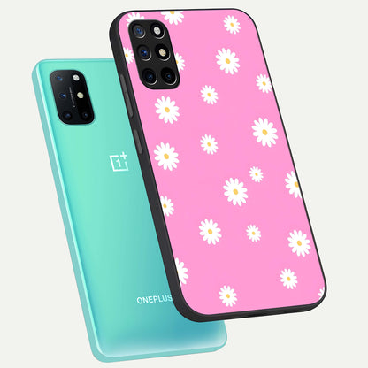  Bubblegum Daisy Pop phone case For OnePlus 8T showing premium glass back cover with detailed artwork