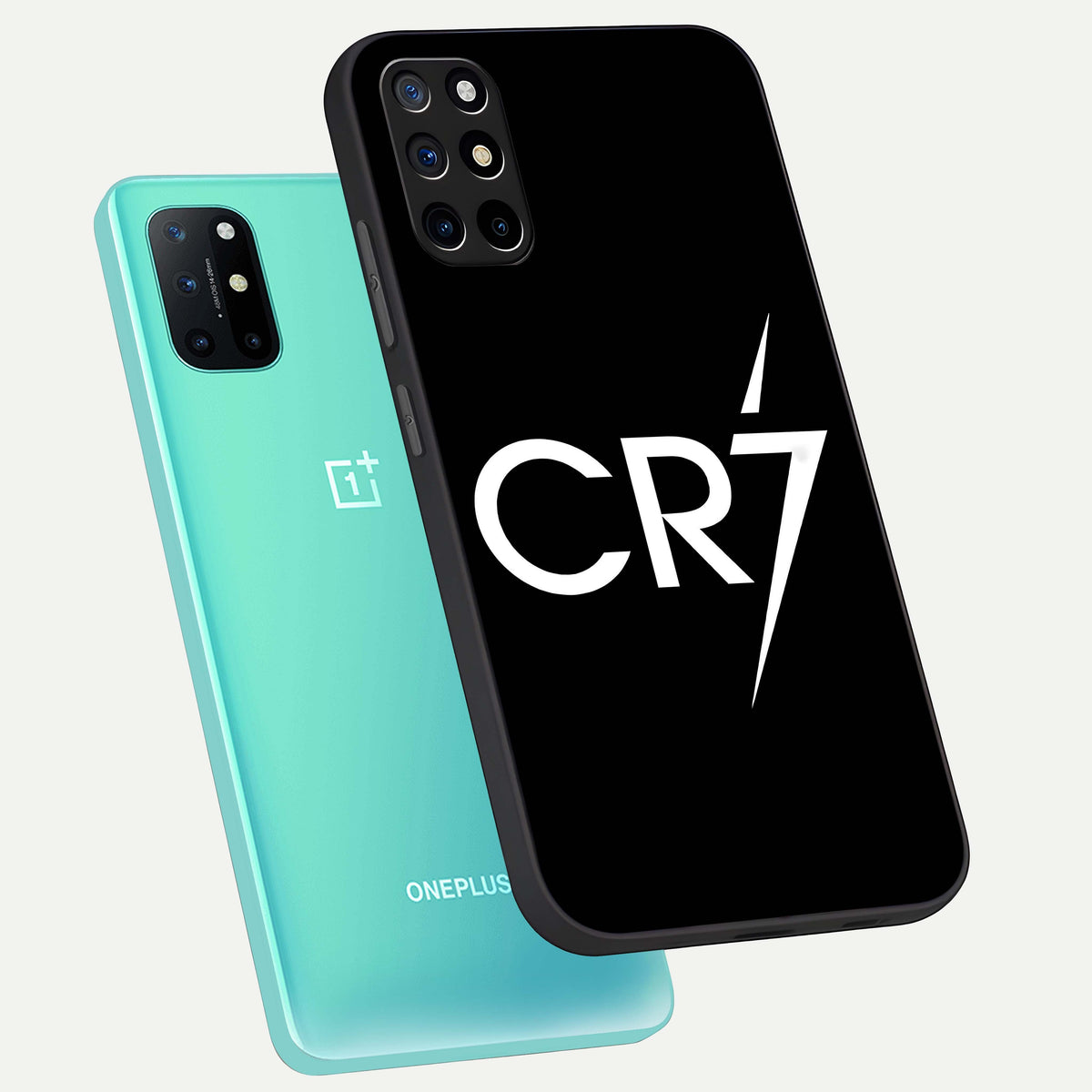  CR7 Elite Strike phone case For OnePlus 8T showing premium glass back cover with detailed artwork