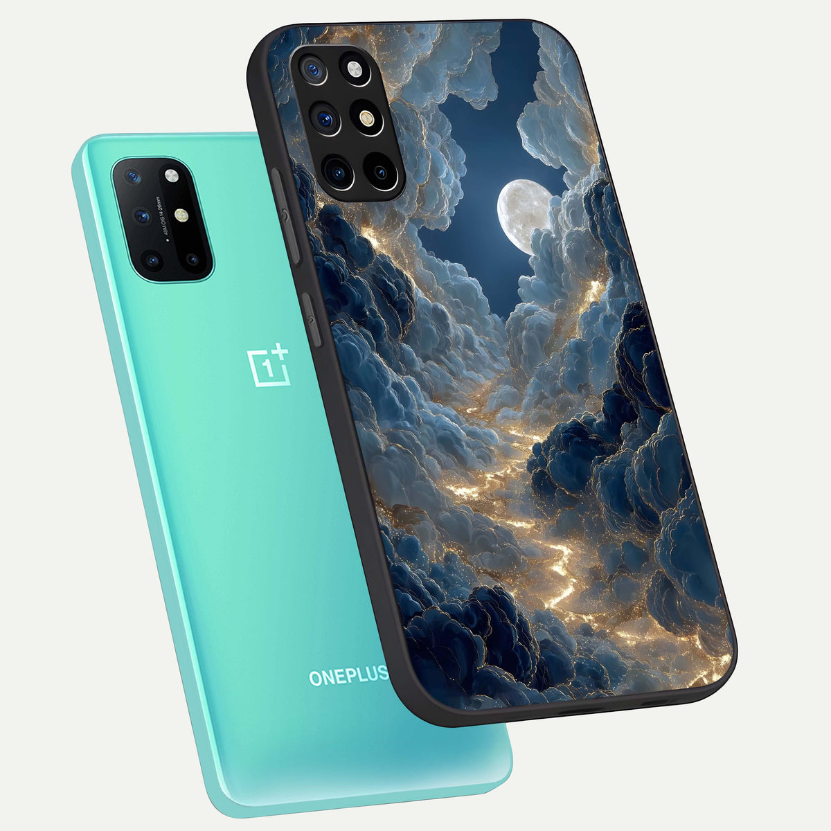  Celestial Cloud Road phone case For OnePlus 8T showing premium glass back cover with detailed artwork
