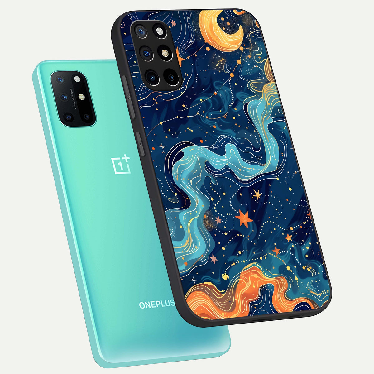  Celestial Dream Flow phone case For OnePlus 8T showing premium glass back cover with detailed artwork
