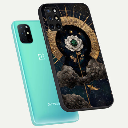  Celestial Lotus Morang phone case For OnePlus 8T showing premium glass back cover with detailed artwork