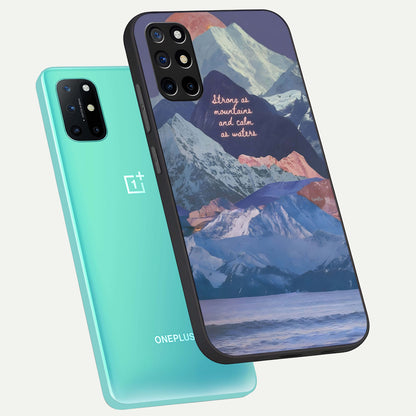  Celestial Mountain Calm phone case For OnePlus 8T showing premium glass back cover with detailed artwork
