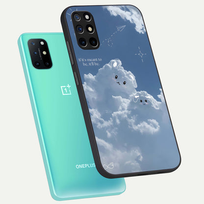  Cloud Bunny Dreams phone case For OnePlus 8T showing premium glass back cover with detailed artwork