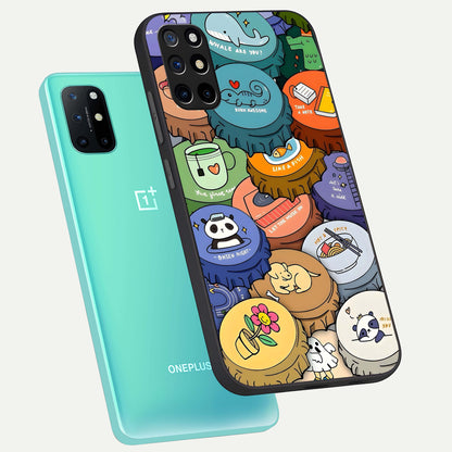  Coins Patterns phone case For OnePlus 8T showing premium glass back cover with detailed artwork