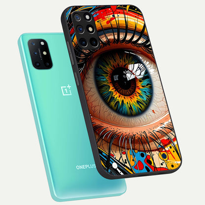  Colorful Eye phone case For OnePlus 8T showing premium glass back cover with detailed artwork