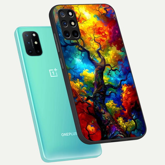  Colorful Soda Bottles phone case For OnePlus 8T showing premium glass back cover with detailed artwork