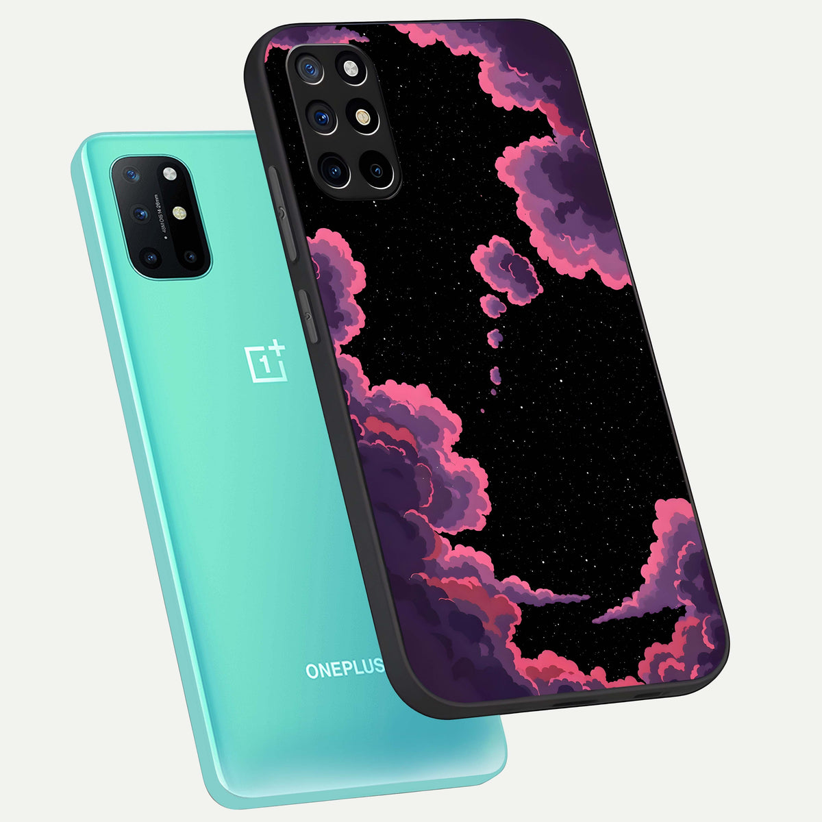  Cosmic Cloud Journey phone case For OnePlus 8T showing premium glass back cover with detailed artwork