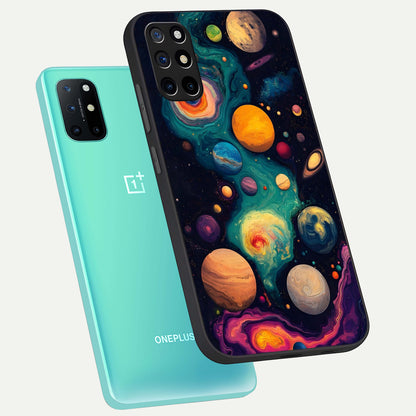  Cosmic Planet Journey phone case For OnePlus 8T showing premium glass back cover with detailed artwork