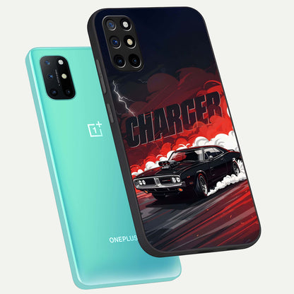  Dark Charger Fury phone case For OnePlus 8T showing premium glass back cover with detailed artwork