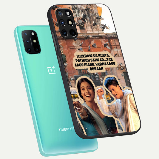  Desi Retro Vibes phone case For OnePlus 8T showing premium glass back cover with detailed artwork