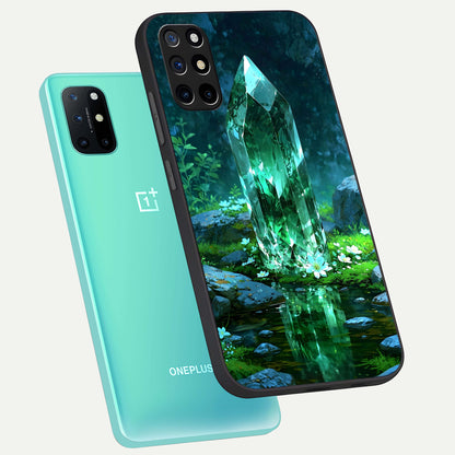  Emerald Light Crystal phone case For OnePlus 8T showing premium glass back cover with detailed artwork