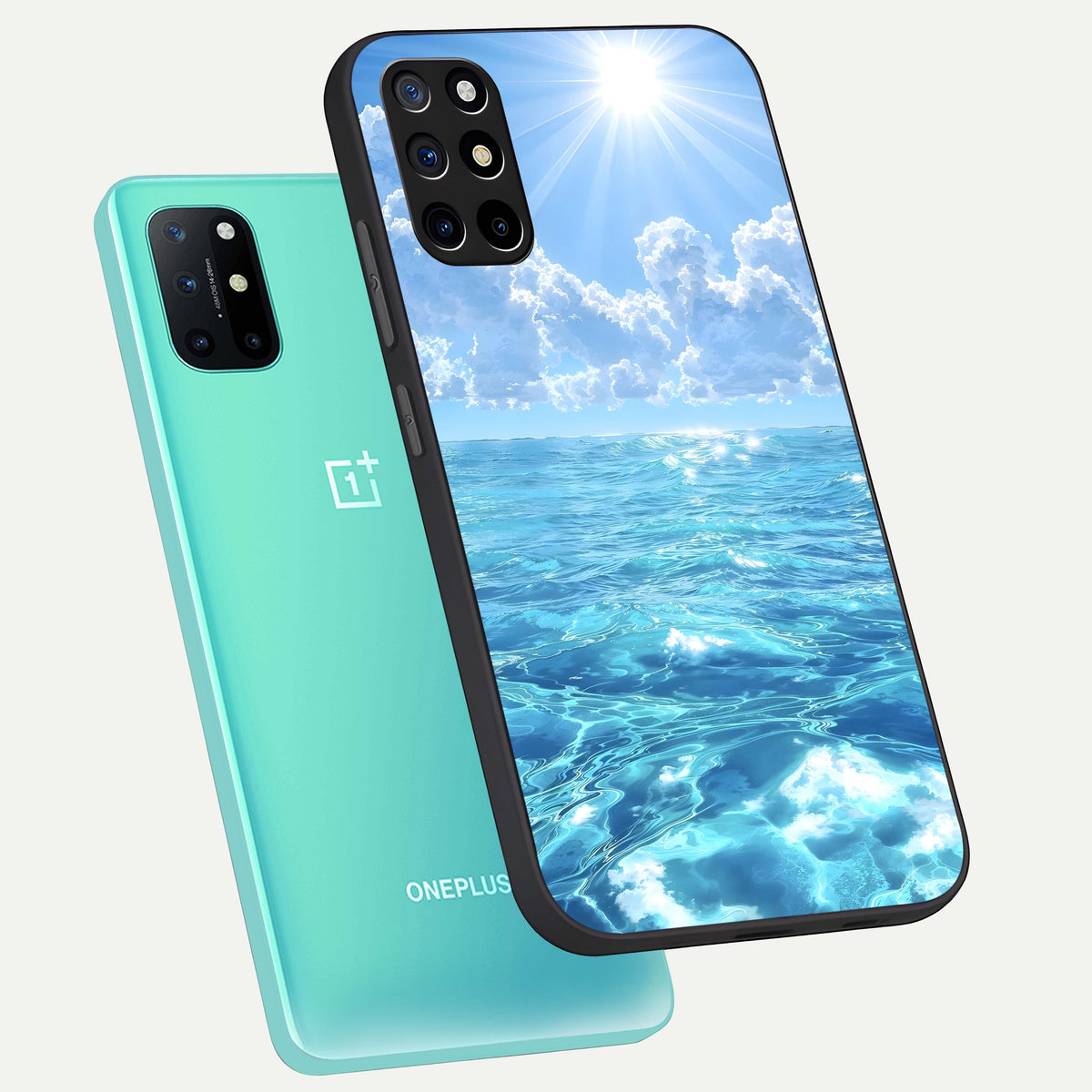  Endless Ocean Horizon phone case For OnePlus 8T showing premium glass back cover with detailed artwork