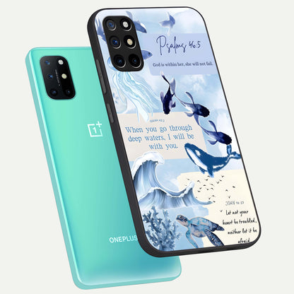  Faithful Ocean Promise phone case For OnePlus 8T showing premium glass back cover with detailed artwork