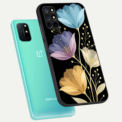  Flower Bloom Glow phone case For OnePlus 8T showing premium glass back cover with detailed artwork