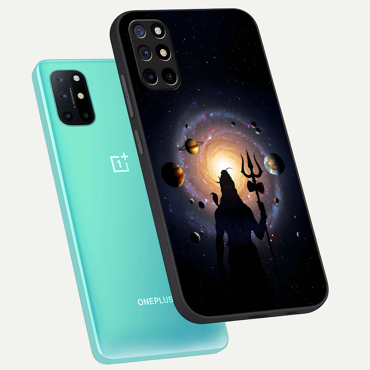  Galactic Shiva Vision phone case For OnePlus 8T showing premium glass back cover with detailed artwork