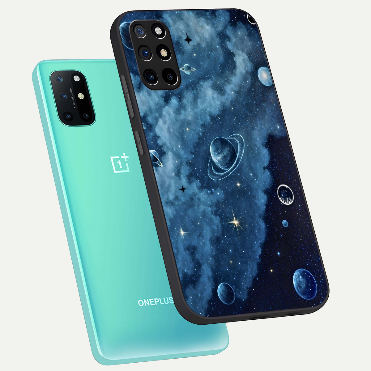  Galaxy Dream Space phone case For OnePlus 8T showing premium glass back cover with detailed artwork