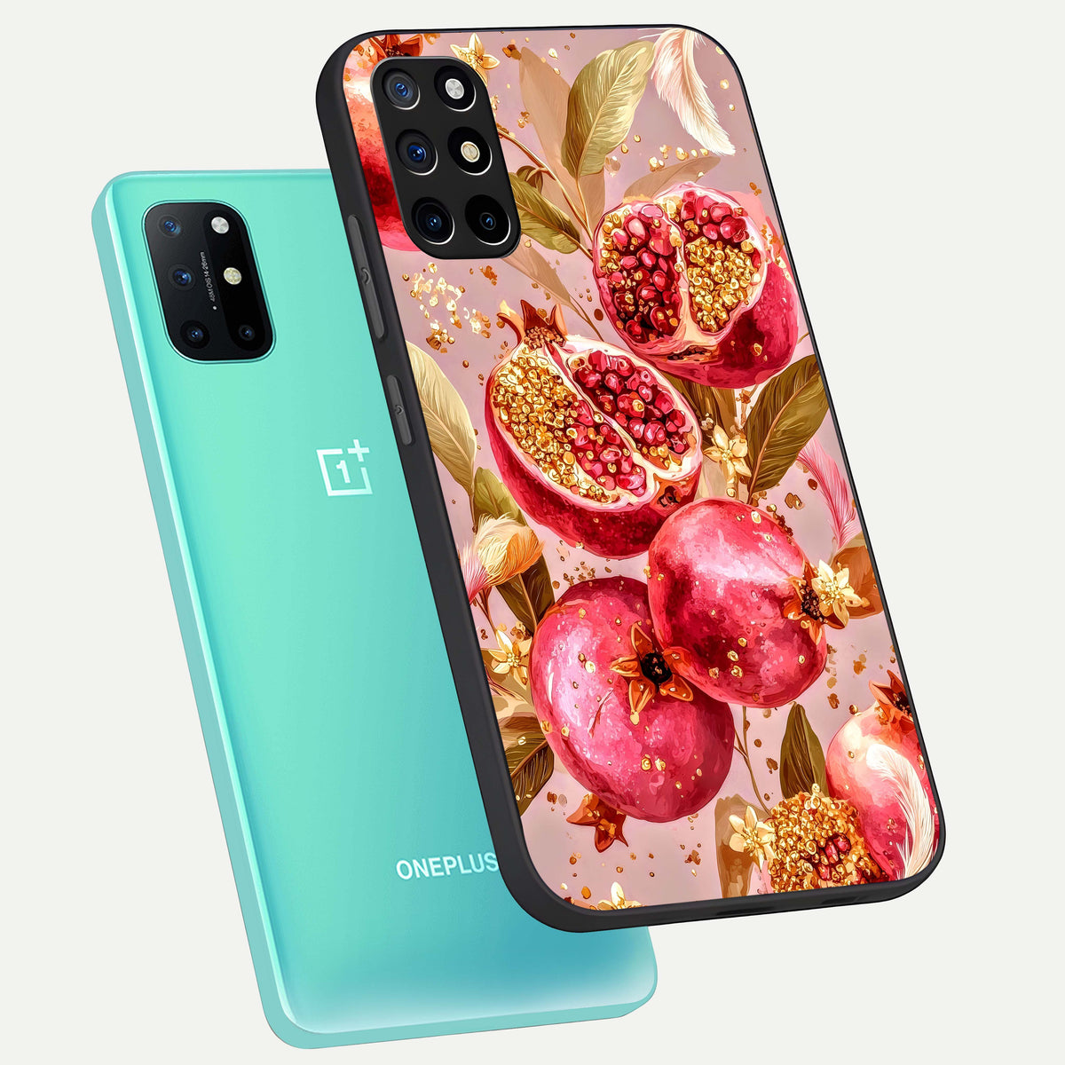  Golden Bloom Glow phone case For OnePlus 8T showing premium glass back cover with detailed artwork