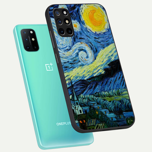  Inspired Van Gogh Art phone case For OnePlus 8T showing premium glass back cover with detailed artwork