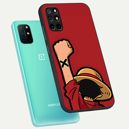 Luffy X Spirit phone case For OnePlus 8T showing premium glass back cover with detailed artwork