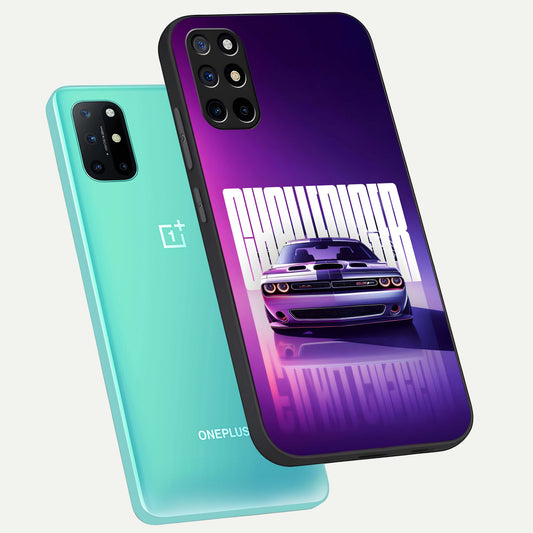  Midnight Muscle Ride phone case For OnePlus 8T showing premium glass back cover with detailed artwork