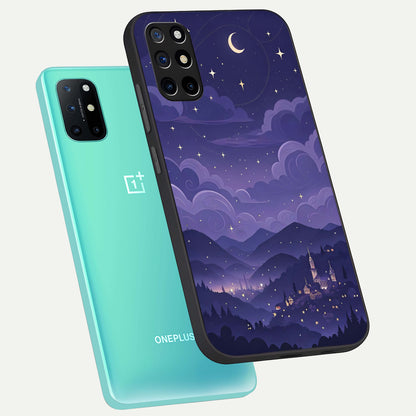  Minimal Night View phone case For OnePlus 8T showing premium glass back cover with detailed artwork