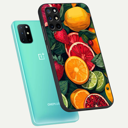  Multiple Fruits phone case For OnePlus 8T showing premium glass back cover with detailed artwork