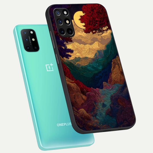  Mystic Valley Light phone case For OnePlus 8T showing premium glass back cover with detailed artwork