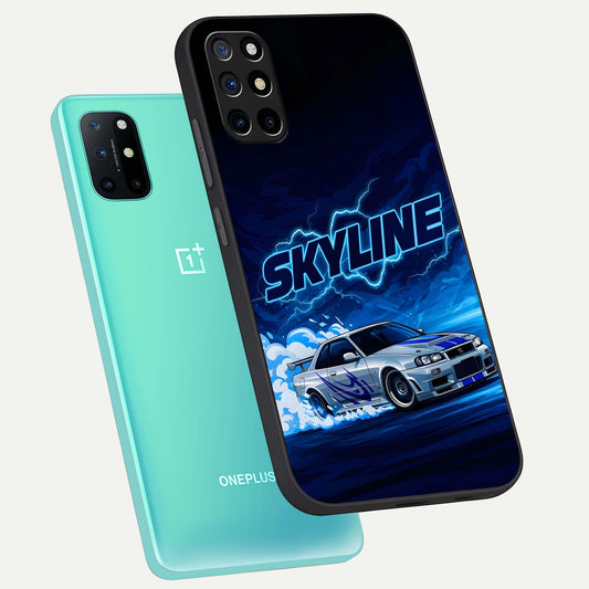  Neon Drift Beast phone case For OnePlus 8T showing premium glass back cover with detailed artwork