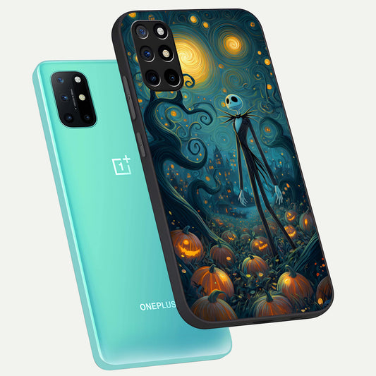  Pumpkin Moonlight Tale phone case For OnePlus 8T showing premium glass back cover with detailed artwork