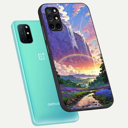  Rainbow Valley Dream phone case For OnePlus 8T showing premium glass back cover with detailed artwork