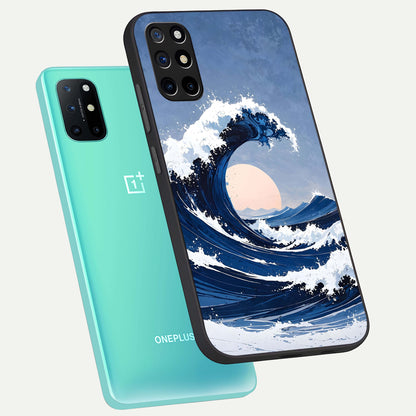  Rising Tide Power phone case For OnePlus 8T showing premium glass back cover with detailed artwork