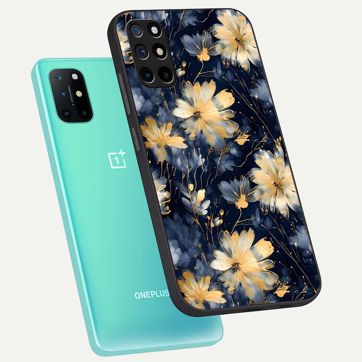  Royal Petal Dream phone case For OnePlus 8T showing premium glass back cover with detailed artwork