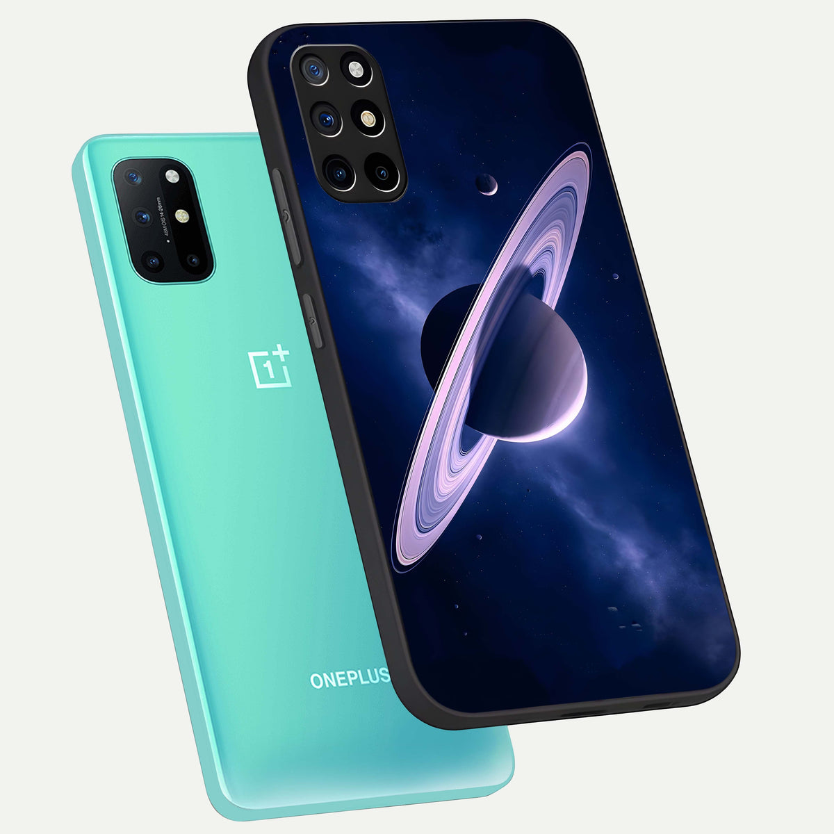  Saturn Ring Mystique phone case For OnePlus 8T showing premium glass back cover with detailed artwork