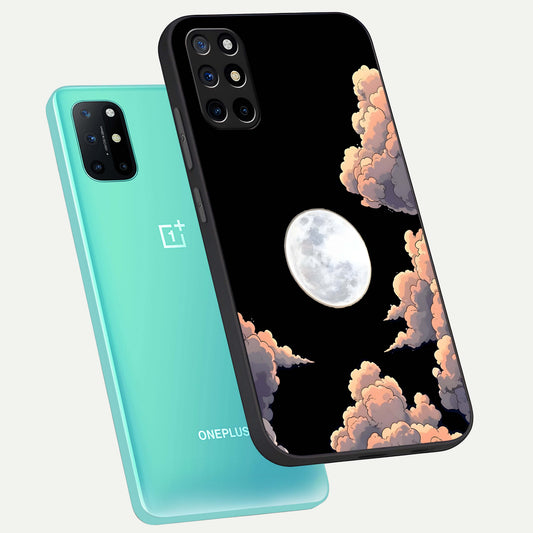  Shade Cloud Moon phone case For OnePlus 8T showing premium glass back cover with detailed artwork