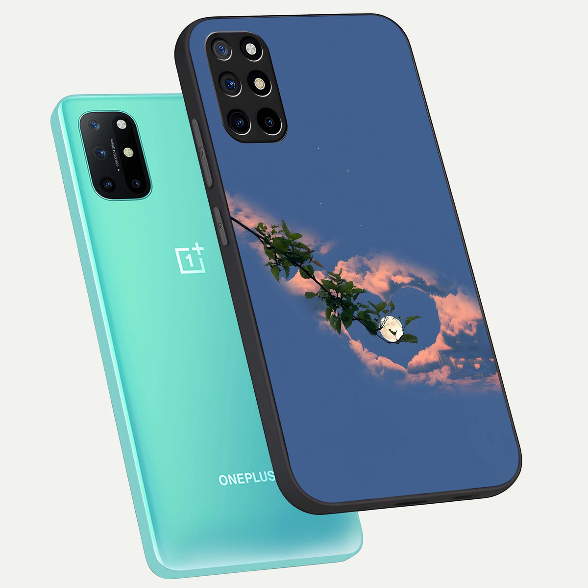  Sky Under Tree phone case For OnePlus 8T showing premium glass back cover with detailed artwork