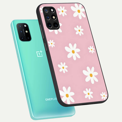  Soft Daisy Bliss phone case For OnePlus 8T showing premium glass back cover with detailed artwork