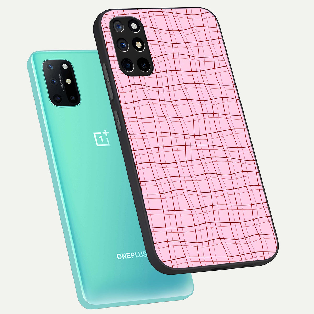  Soft Grid Bliss phone case For OnePlus 8T showing premium glass back cover with detailed artwork