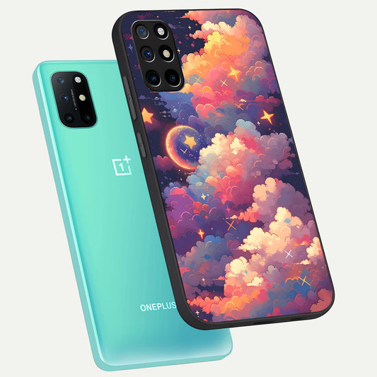  Starlit Dream Clouds phone case For OnePlus 8T showing premium glass back cover with detailed artwork
