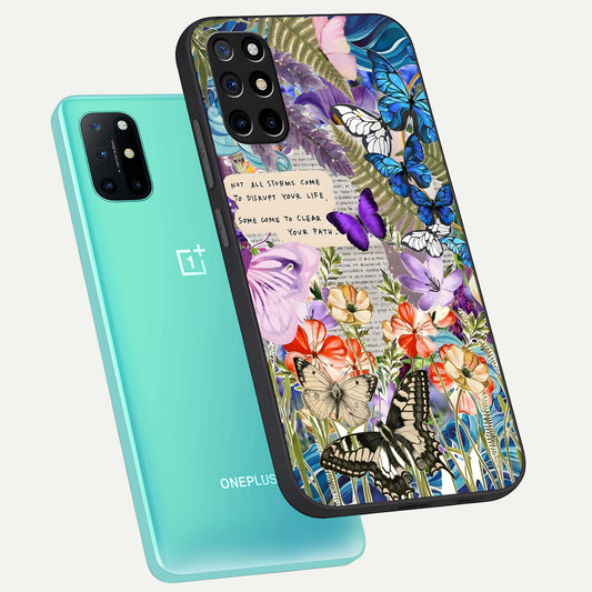  Storm Path Bloom phone case For OnePlus 8T showing premium glass back cover with detailed artwork