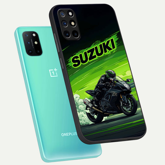  Suzuki Speed Beast phone case For OnePlus 8T showing premium glass back cover with detailed artwork