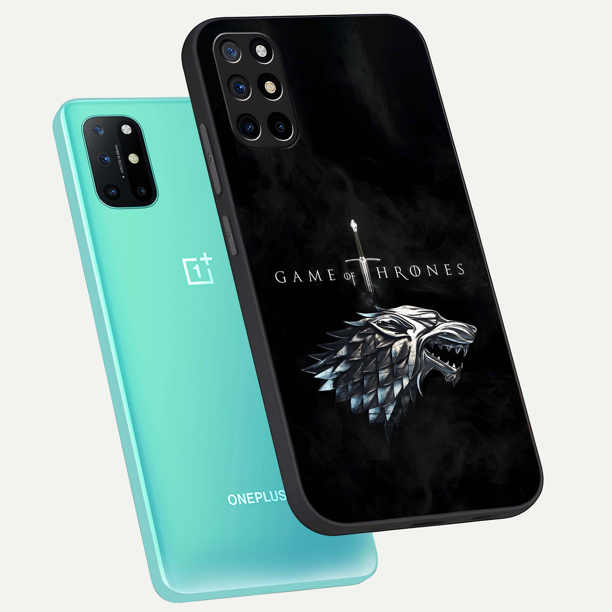  Throne Wolf Legacy phone case For OnePlus 8T showing premium glass back cover with detailed artwork