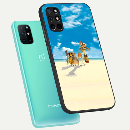  Tropical Fun Squad phone case For OnePlus 8T showing premium glass back cover with detailed artwork
