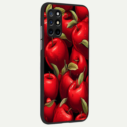  Apple Pattern back cover For OnePlus 8T slim fit glass case with vibrant aesthetic design