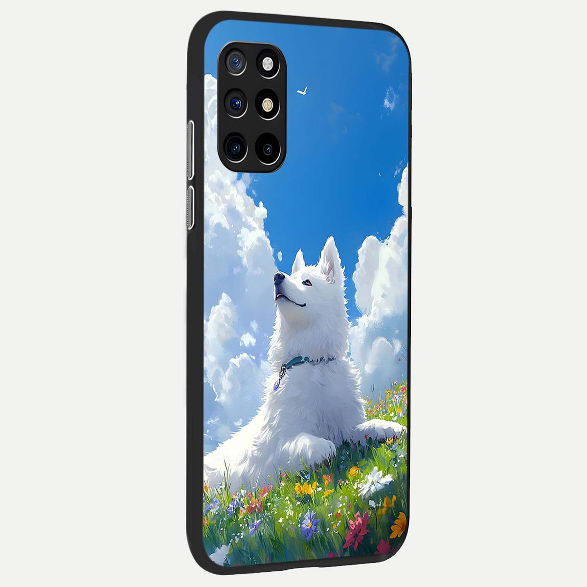  Blissful Cloud Pup back cover For OnePlus 8T slim fit glass case with vibrant aesthetic design