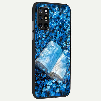  Blue Bloom Tales back cover For OnePlus 8T slim fit glass case with vibrant aesthetic design